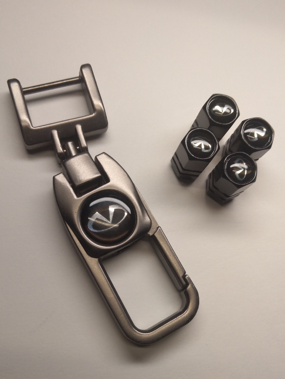 Set Of Tire Valve Stem Covers & Key Chain With Adjustment Tool For Mazda - NWT